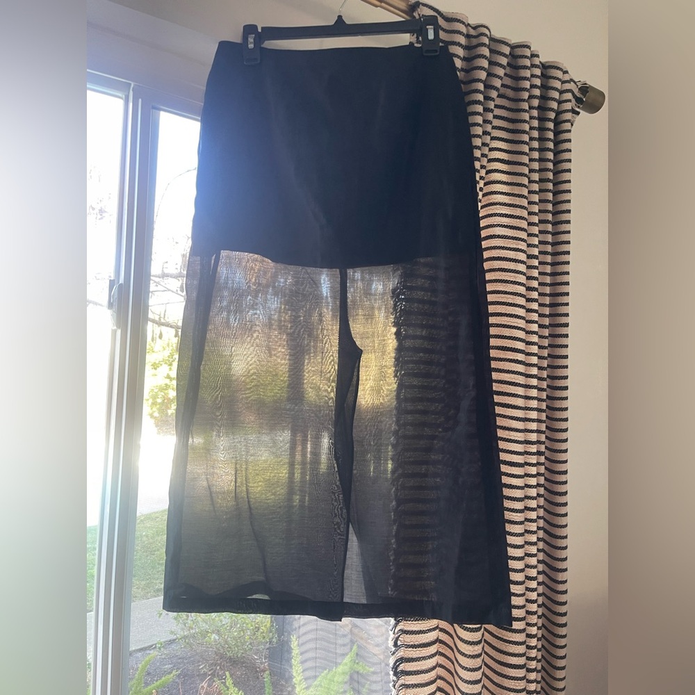 The Frankie Shop Black Sheer Maxi Skirt